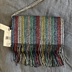 NWT Sole society multicolor beaded evening bag with chain